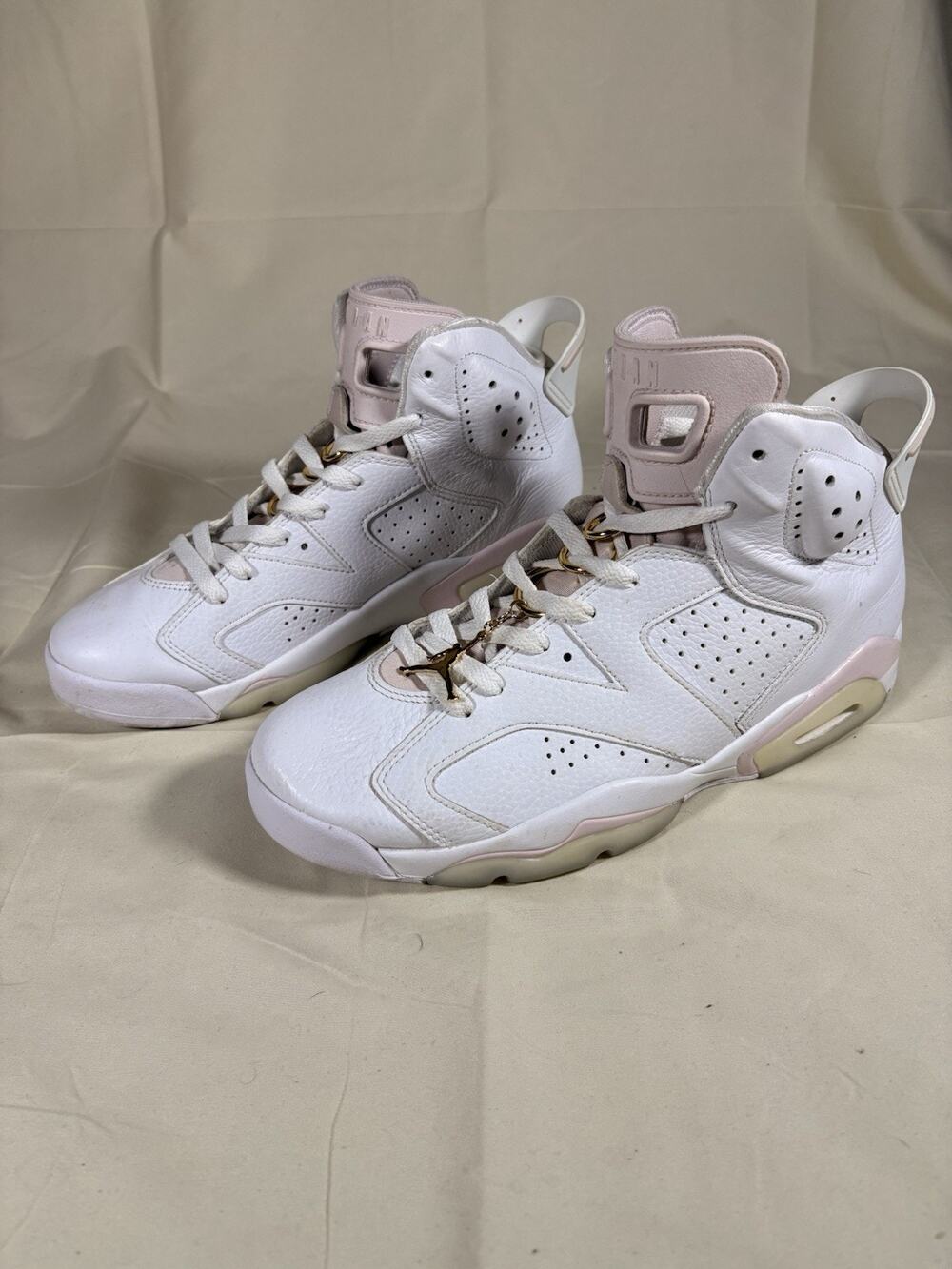 Nike Air Jordan 6 Retro "Gold Hoops" White/Sail Leather Mid Top DH9696-100 S 11W
